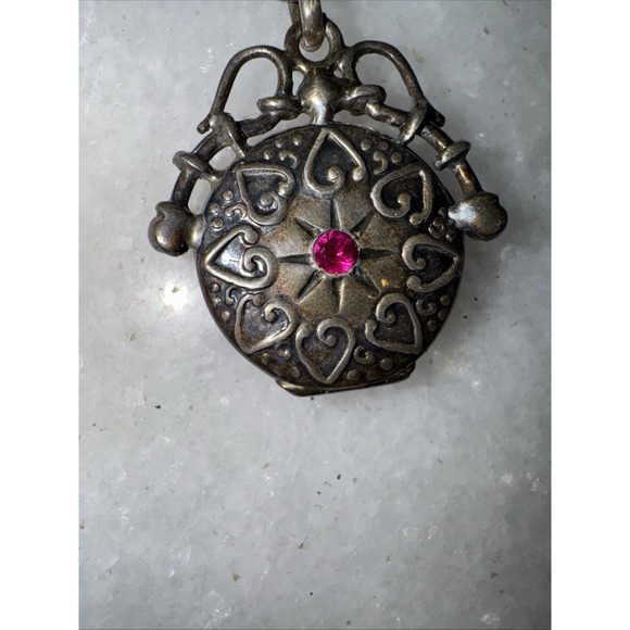 Victorian Style Sterling Silver Round Fob Locket ONA000 - Picture 8 of 10